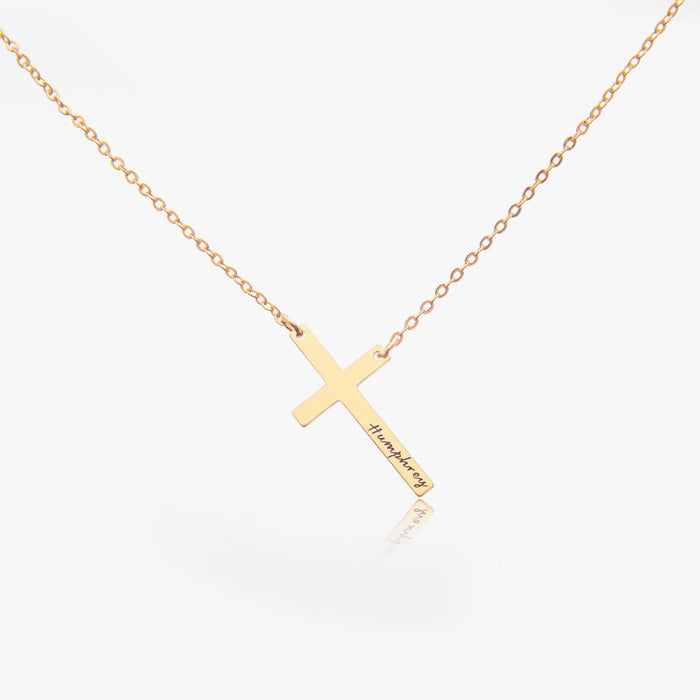 Personalized Cross Name Necklace Sterling Silver Custom Jewelry Gift for Girlfriend Unique Friendship Necklace for Her