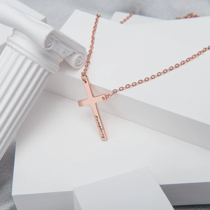 Personalized Cross Name Necklace Sterling Silver Custom Jewelry Gift for Girlfriend Unique Friendship Necklace for Her