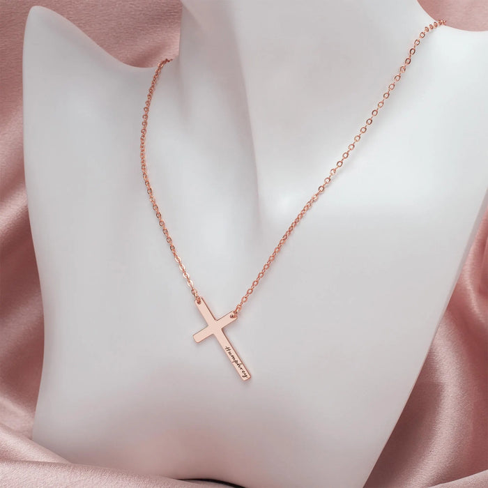 Personalized Cross Name Necklace Sterling Silver Custom Jewelry Gift for Girlfriend Unique Friendship Necklace for Her