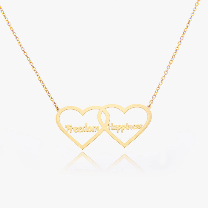 Personalized Double Heart Name Necklace Sterling Silver Custom Jewelry Gift for Girlfriend Unique Friendship Necklace for Her