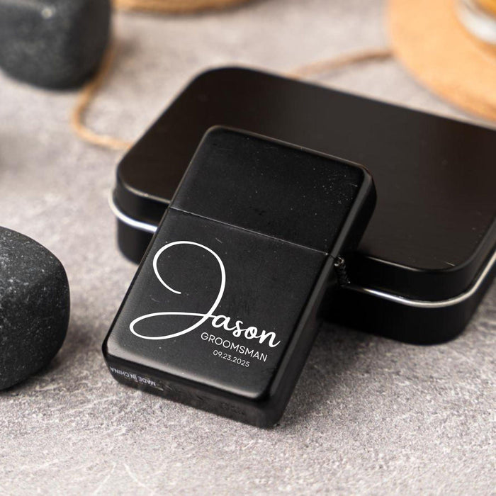 Groomsmen Lighters Personalized Monogram Lighter Case Custom Printed Lighters for Him Wedding Gift Anniversary Gift for Men or Best Man