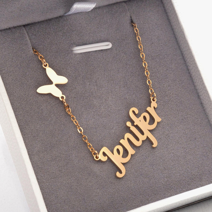 Personalized Dainty Butterfly Necklace Sterling Silver Custom Jewelry Gift for Girlfriend Unique Friendship Necklace for Her