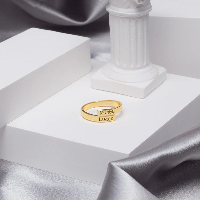 Personalized Couples Ring Engraved 925 Silver Ring Custom Promise Ring for Her Wedding Gift for Girlfriend Fiancee Couple Jewelry