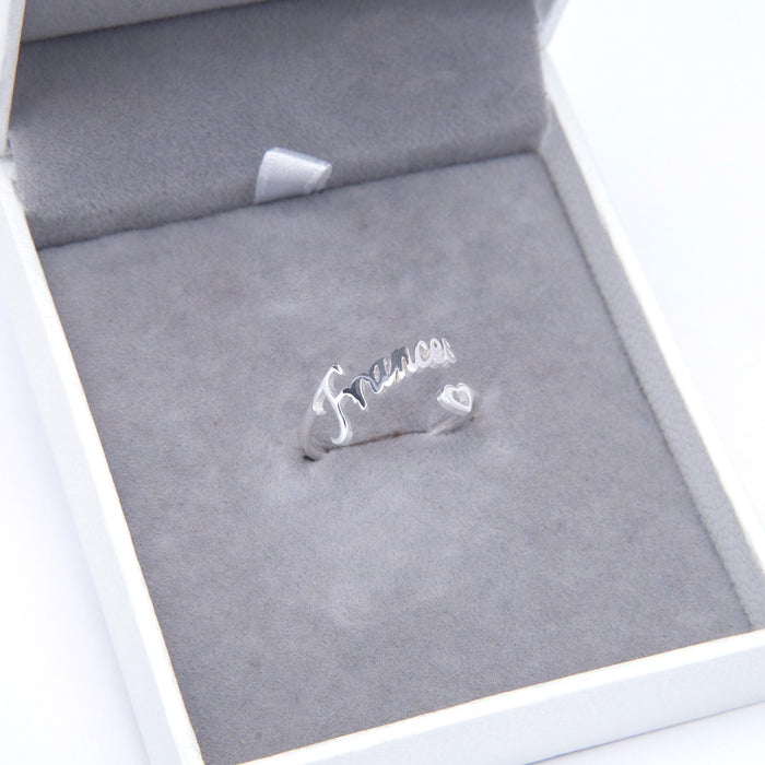 Personalized Heart Name Ring- Stainless Ring Custom Promise Ring for Her Wedding Gift for Girlfriend Fiancee Couple Jewelry