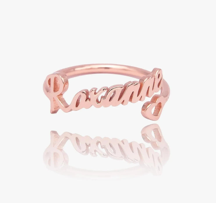 Personalized Heart Name Ring- Stainless Ring Custom Promise Ring for Her Wedding Gift for Girlfriend Fiancee Couple Jewelry