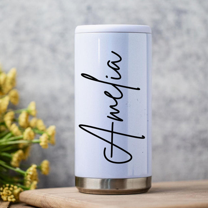 Personalized Slim Can Cooler Stainless Insulated Can Cooler Custom Seltzer Can Holder Bridesmaid Gift Wedding Party Favor or Birthday Gift