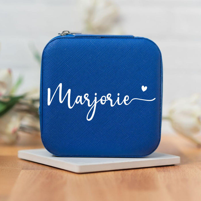 Custom Travel Jewelry Box Personalized Name Medium Jewelry Case Bridesmaid Proposal Gift for Bride Wedding Favor Birthday or Holiday Gift