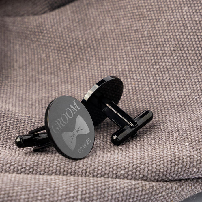 Father of the Bride Cufflinks Personalized Engraved Round Custom Cufflink Wedding Gift Groomsmen Gift Gift for Him Anniversary or Birthday