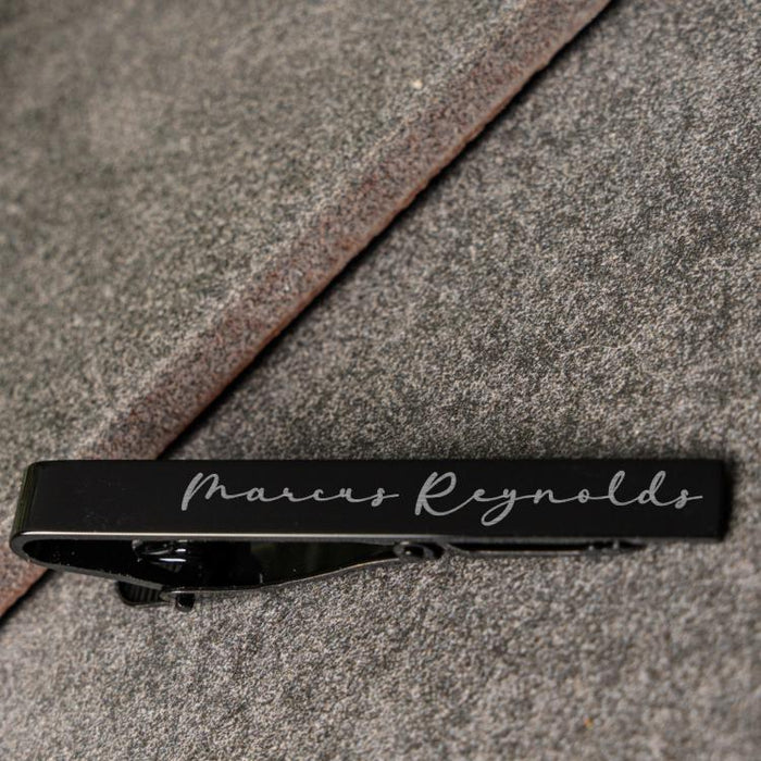 Custom Tie Clip Personalized Signature Tie Bar Engraved Memorial Tie Clip Wedding Gift for Father of the Groom Groomsmen or Best Man Gift