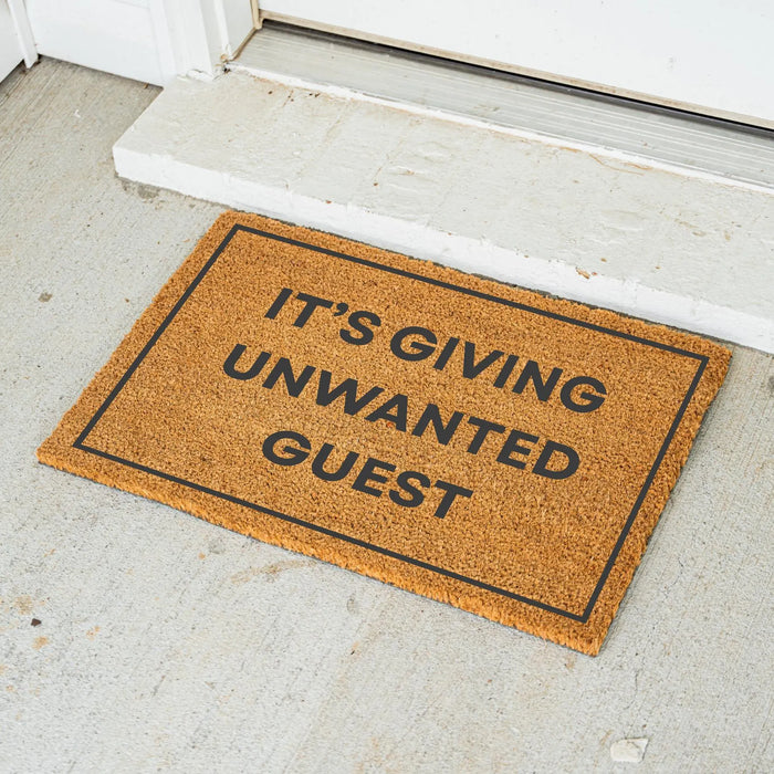 Funny Doormat Its Giving Unwanted Guest Entryway Mat Sarcastic Joke Welcome Mat Gift for Homeowners Housewarming Gift for New Home