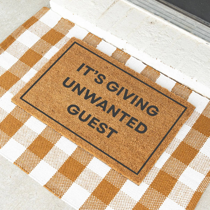 Funny Doormat Its Giving Unwanted Guest Entryway Mat Sarcastic Joke Welcome Mat Gift for Homeowners Housewarming Gift for New Home