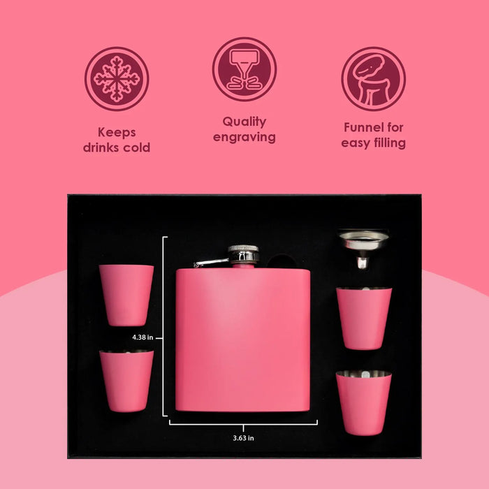 Personalized Flask Set: Custom Etched Stainless Steel Groomsman Gift