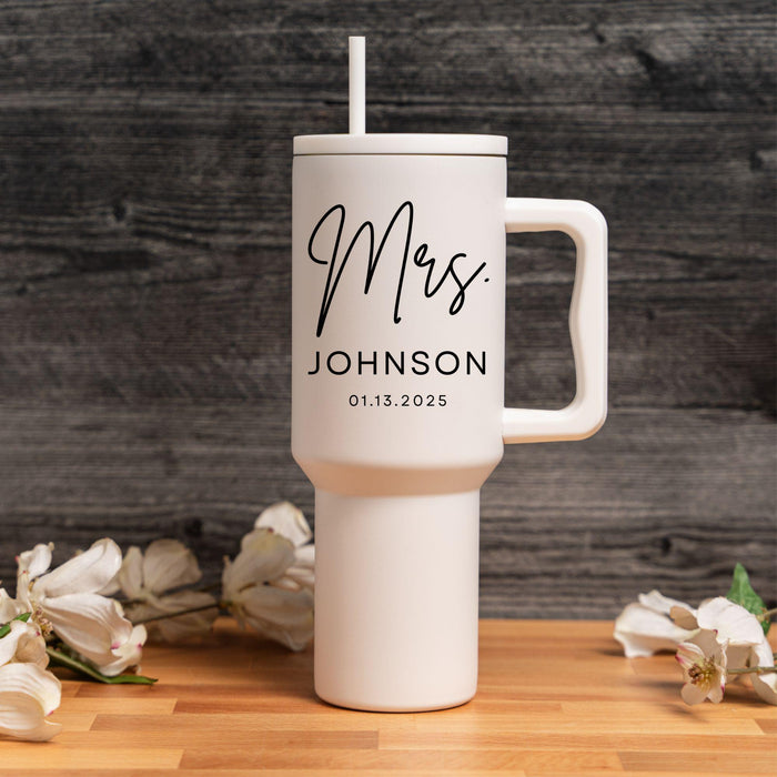Personalized Mr and Mrs Stainless Steel Tumbler Custom Couple Gift Birthday Gift Wedding Gift for Wife and Husband