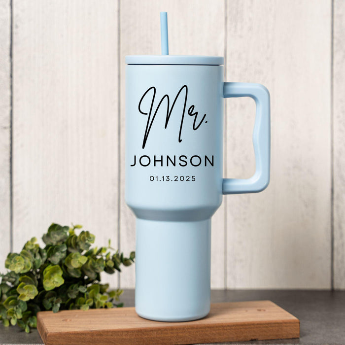 Personalized Mr and Mrs Stainless Steel Tumbler Custom Couple Gift Birthday Gift Wedding Gift for Wife and Husband