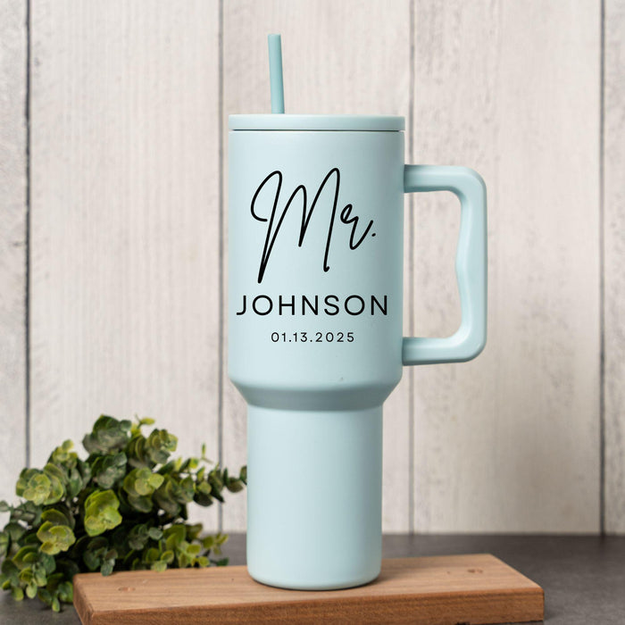Personalized Mr and Mrs Stainless Steel Tumbler Custom Couple Gift Birthday Gift Wedding Gift for Wife and Husband