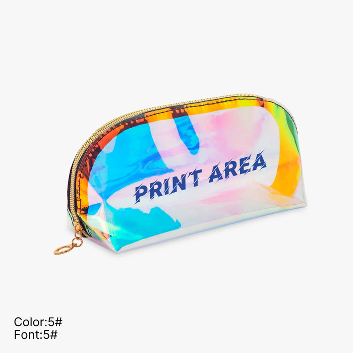 Custom Holographic Makeup Bag Personalized Arc Shaped Cosmetic Pouch Gift for Friend Bridesmaid Gift Idea for Colleague