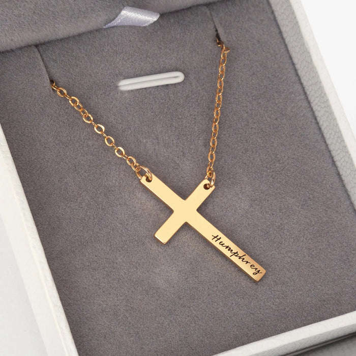 Personalized Cross Name Necklace Sterling Silver Custom Jewelry Gift for Girlfriend Unique Friendship Necklace for Her