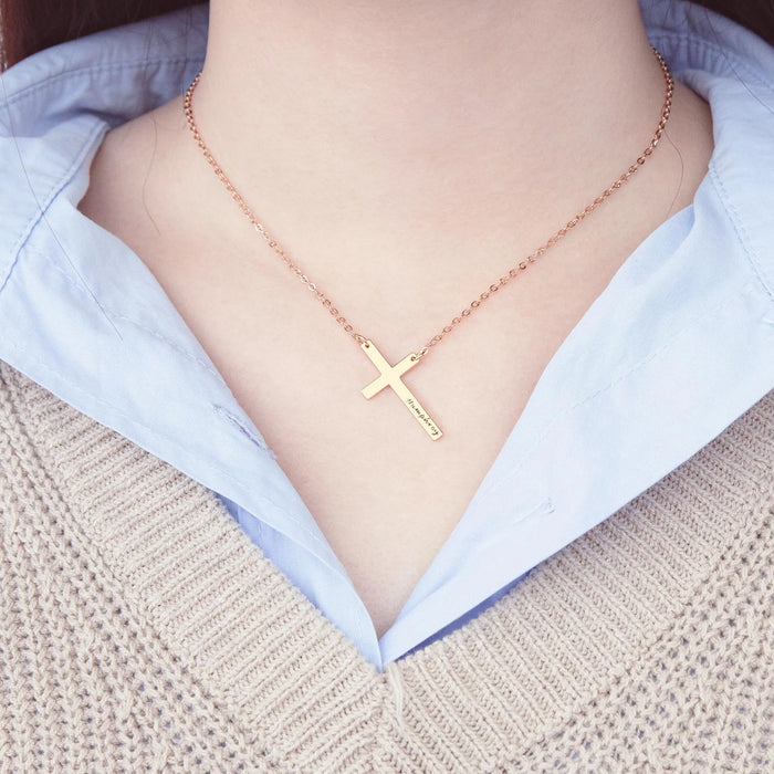 Personalized Cross Name Necklace Sterling Silver Custom Jewelry Gift for Girlfriend Unique Friendship Necklace for Her