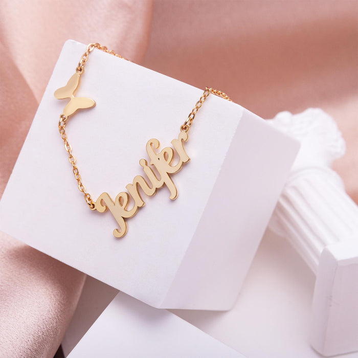 Personalized Dainty Butterfly Necklace Sterling Silver Custom Jewelry Gift for Girlfriend Unique Friendship Necklace for Her