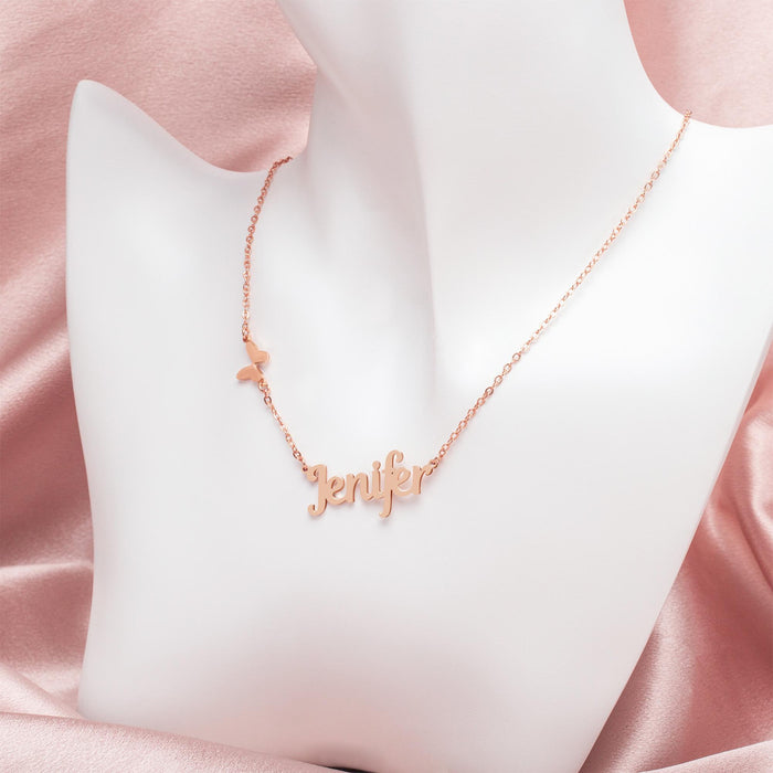 Personalized Dainty Butterfly Necklace Sterling Silver Custom Jewelry Gift for Girlfriend Unique Friendship Necklace for Her