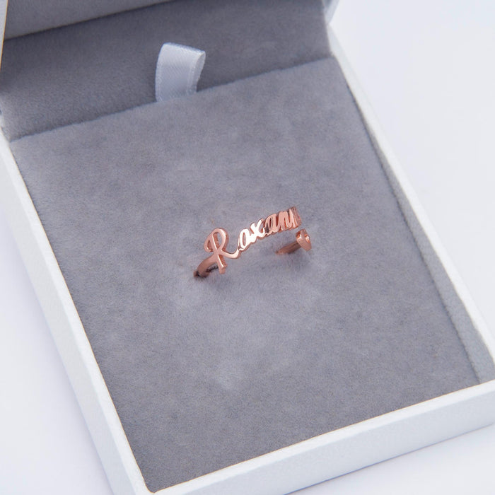 Personalized Heart Name Ring- Stainless Ring Custom Promise Ring for Her Wedding Gift for Girlfriend Fiancee Couple Jewelry