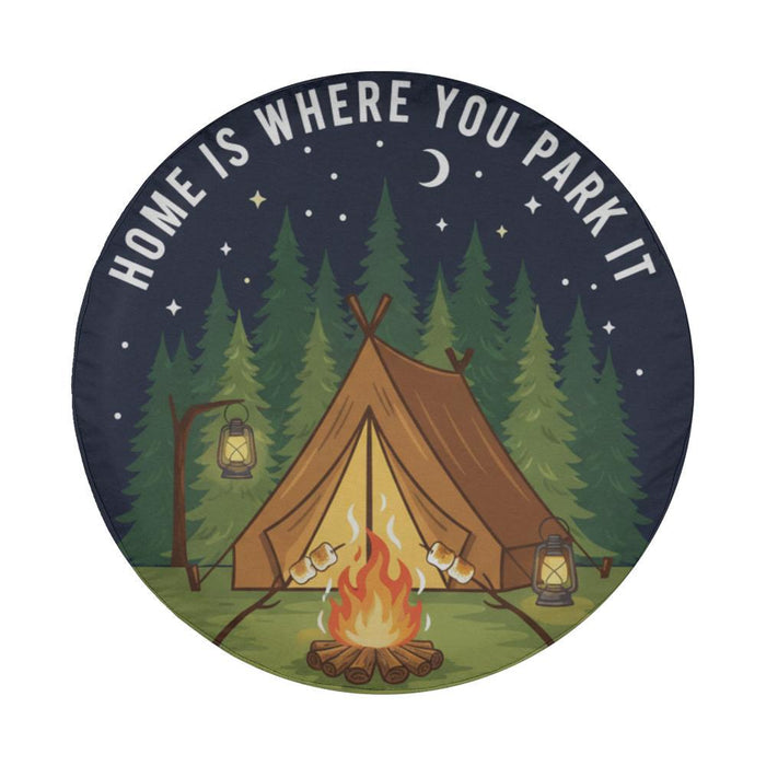 Home Is Where You Park It Tire Cover Hiking Camper RV Van Life Outdoor Adventure Lover Travel Spare Tire Cover Nature Explorer Gift