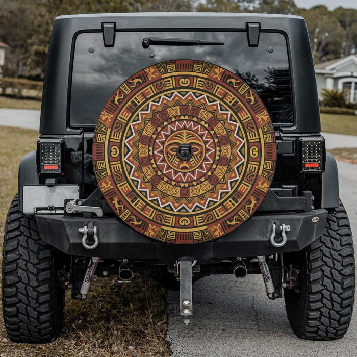 Tribal Pattern Spare Tire Cover Camper RV Jeep Van Boho Outdoor Adventure Car Accessory Ethnic Design Vehicle Gift Tribal Art