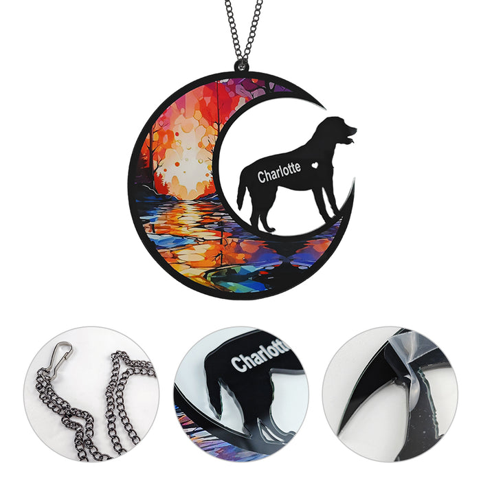 Custom Labrador Retriever Dog Name Crescent Moon Suncatcher-83 US Only
