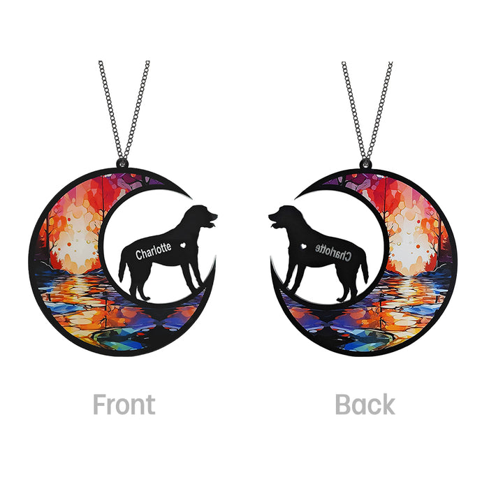 Custom Labrador Retriever Dog Name Crescent Moon Suncatcher-83 US Only